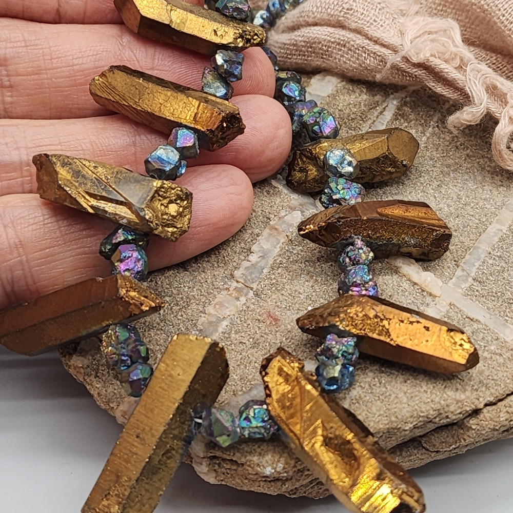 FP Designer Jewelry Emilie Shapiro Frozen Fire Path Gold Pyrite Raw Rock Nuggets - Picture 12 of 14